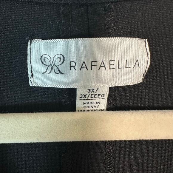 Rafaella open waterfall front cardigan jacket black foe leather sleeves plus siz - Picture 4 of 10